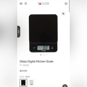 Taylor Black Glass Top Food Scale with Touch Control Buttons, 11 lb Capacity NEW